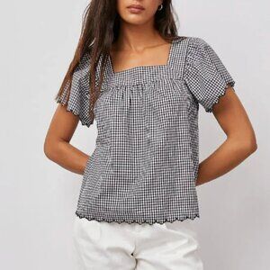 Rails Harley Top, Black Mini Gingham